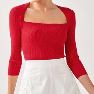 Love Bonito Astreed Square Neck Knit Top